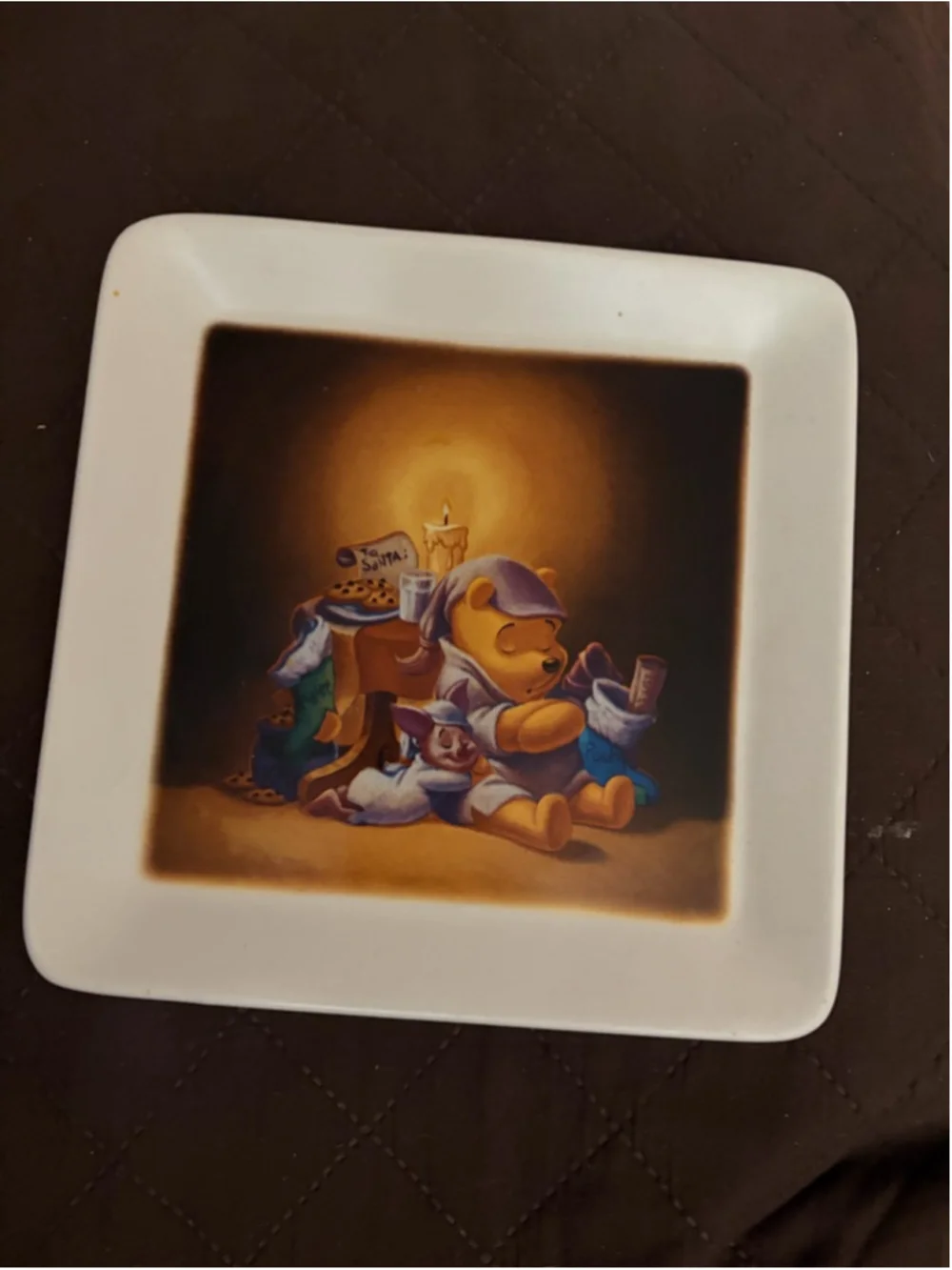 Unisex Disney Winnie the Pooh Dinnerware Plate One Size White Brown